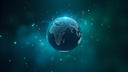 Fototapeta premium Dynamic World Enveloped in Luminous Patterns