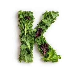 Fototapeta premium Letter K made of Lettuce