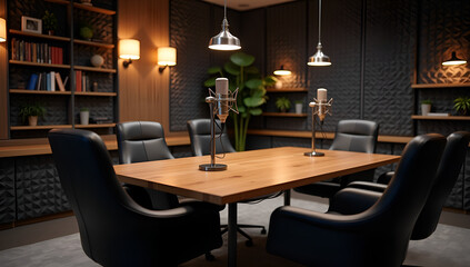 Cozy Professional Podcast Studio with Modern Edge