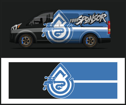 Plumbing Van Wrap Design with Water Drop Logo