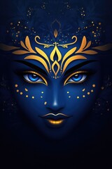 Mystical Blue Face Paint Mask