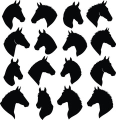 Black Horse Logo Silhouettes with Minimalist Aesthetic

