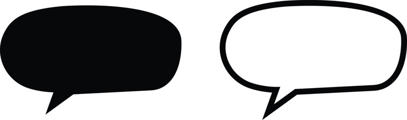 Blank empty speech bubbles chat icon set. Retro colorful special offer design elements, chat emblem, black callout sign collection Isolated on transparent background. Vector illustration for web app.