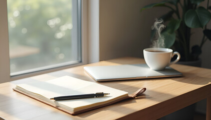 Inviting Desk Ambiance in Cool Morning Light