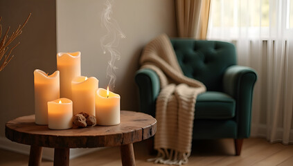 Inviting Room: Flickering Candles and Velvet