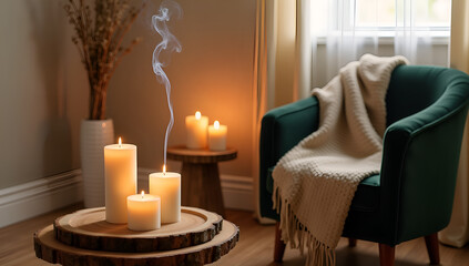 Soft Textures and Candlelight in Tranquility