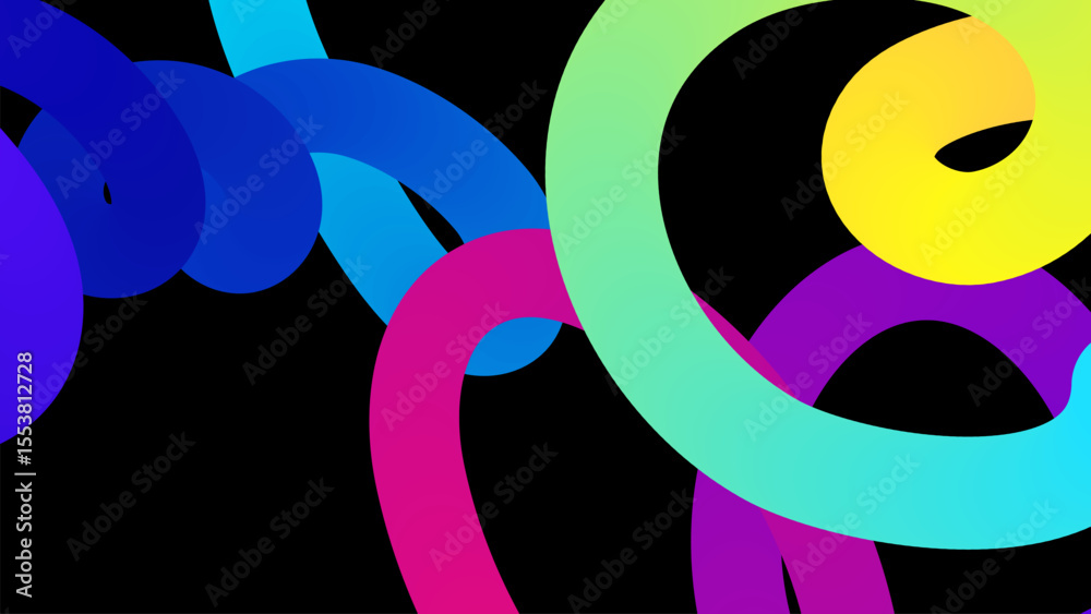 Poster set of vector graphic elements. abstract shapes with smooth wavy lines, bright colors and gradient t