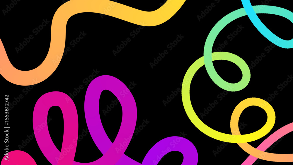 Poster set of vector graphic elements. abstract shapes with smooth wavy lines, bright colors and gradient t
