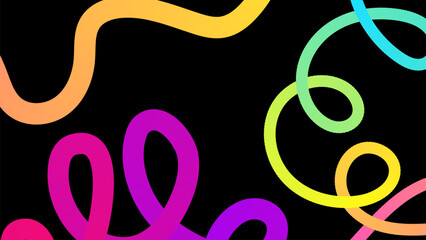 Set of vector graphic elements. Abstract shapes with smooth wavy lines, bright colors and gradient transitions.