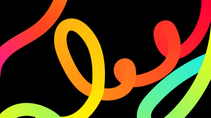 Set of vector graphic elements. Abstract shapes with smooth wavy lines, bright colors and gradient transitions.
