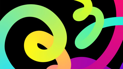 Set of vector graphic elements. Abstract shapes with smooth wavy lines, bright colors and gradient transitions.