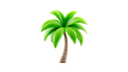 Colorful cartoon palm tree with stylized green leaves and a curved trunk in a playful design