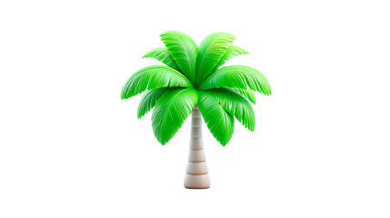 Stylized green palm tree with a curved trunk showcases vibrant tropical aesthetics
