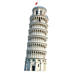 3D Leaning Tower of Pisa Model Transparent Background Image


