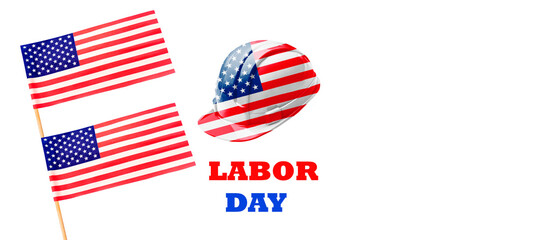 Labor Day USA Celebration with American Flags and Patriotic Design. American Pride, Government,...