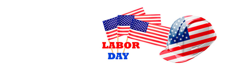 Labor Day USA Celebration with American Flags and Patriotic Design.  American Pride, Government, Democracy, Unity, Culture. Baner