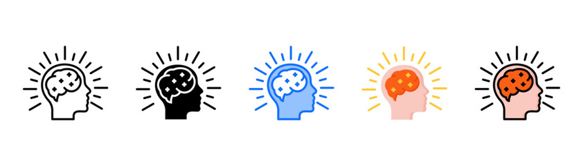 Philosophy icon set with multiple style collection