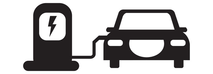 Electric car charging station ev recharge point icon