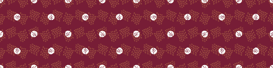 Polka dot blockprint seamless vector border. Neutral unisex whimsical style for washi tape, edging and handmade print texture. spotty vintage Ribbon. 