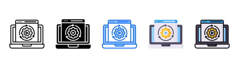 Related Content icon set with multiple style collection