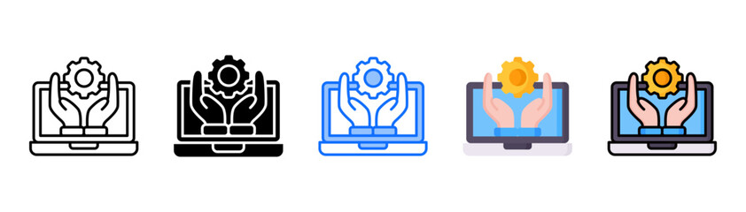 Management icon set with multiple style collection