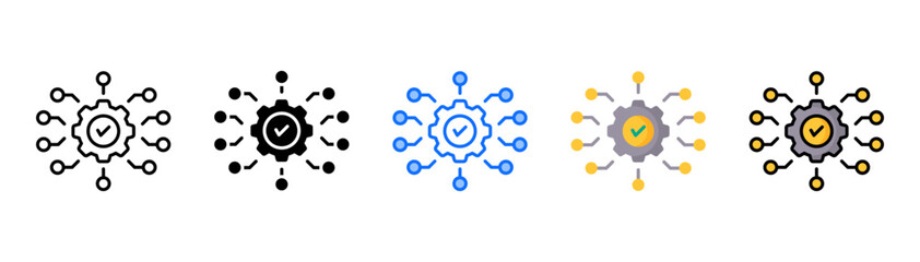 Integration icon set with multiple style collection