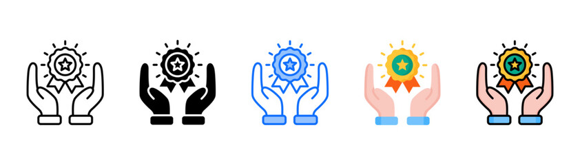 Branding icon set with multiple style collection