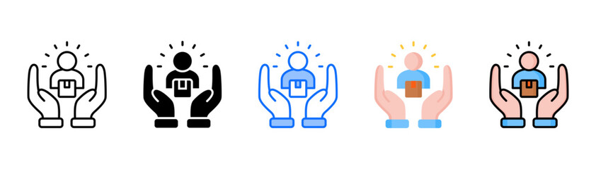 Customer icon set with multiple style collection