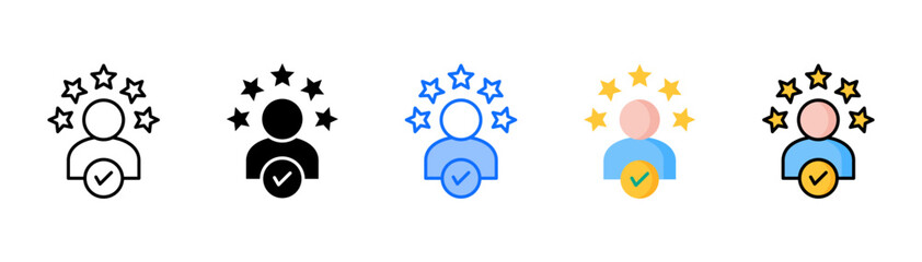 User Experience icon set with multiple style collection