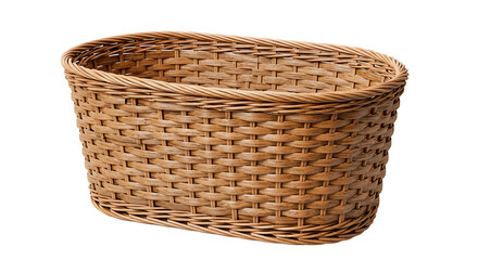 Fototapeta premium A detailed view of an empty wicker basket with a natural woven texture.