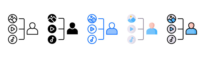 Accessibility icon set with multiple style collection