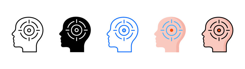 Focusing icon set with multiple style collection