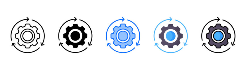 Operation icon set with multiple style collection