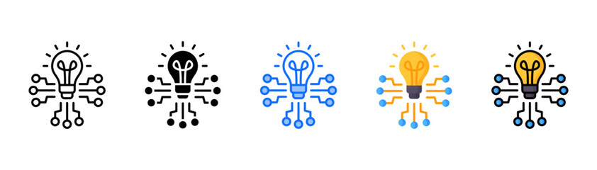 Innovation icon set with multiple style collection