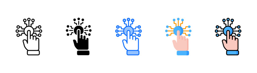 Interactive icon set with multiple style collection