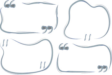 gray color creative outline quotes frames set