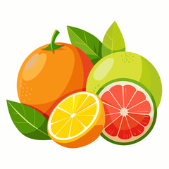 set of citrus fruit