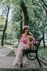 Pink summer mood of a girl with sincere emotions