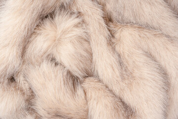 Texture of faux fur as a background, top view.