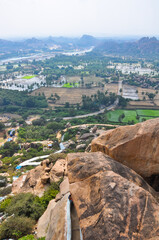 Obraz premium A distant view of the rich nature of Hampi city