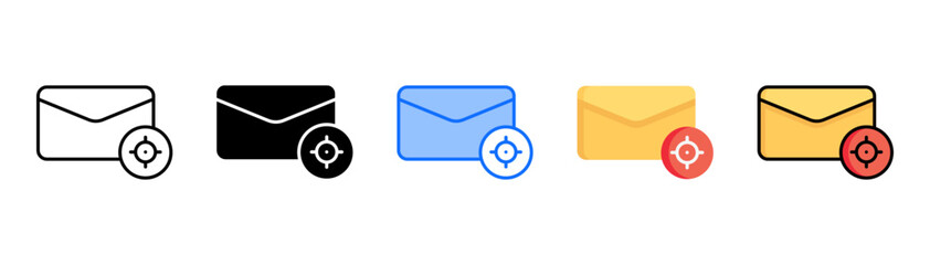 Target icon set with multiple style collection