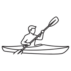 Person Kayaking with Paddle Icon