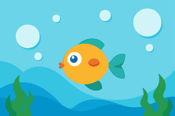 illustration of a fish in water