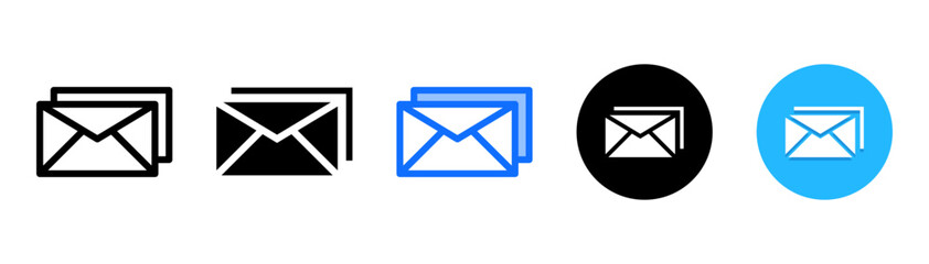 Message icon set with multiple style collection