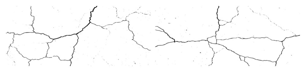 Vector Detailed crack with jagged lines.