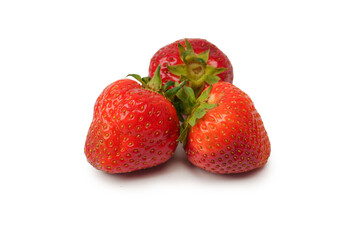 Fresh group of berries isolated on a white background.