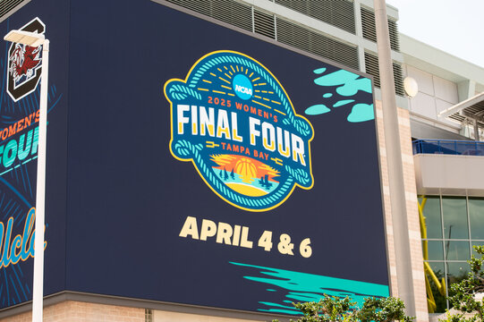 2025 NCAA Women's Basketball Final Four Tampa Bay Sign on Amalie Arena