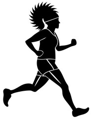 silhouette of a woman running