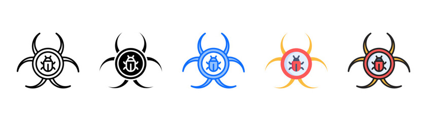 Malvertising icon set with multiple style collection