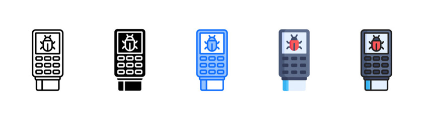 Pos Malware icon set with multiple style collection